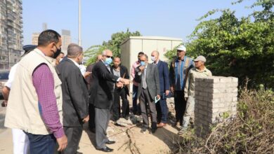 صورة “محافظة الجيزة “:غلق جزئى امام جامعة 6 أكتوبر لانشاء غرف صرف أمطار