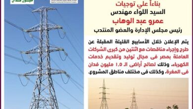 صورة الريف المصري»: طرح مناقصات لتقديم خدمات الكهرباء لأراضى الـ ١.٥ مليون فدان