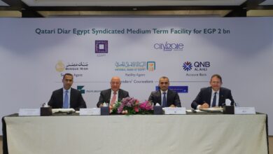 صورة البنك الأهلي المصري وبنك مصر وبنك قطر الوطني  يوقعون عقد تمويل مشترك مبلغ 2 مليار جنيه