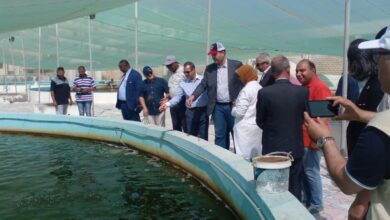 صورة وزير الزراعة اللبناني يزور  مشروعات الثروة الحيوانية والسمكية للاستفادة من التجربة المصرية