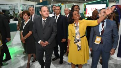 صورة وزير التجارة والصناعة يتفقد أجنحة المعرض الأفريقي للتجارة البينية