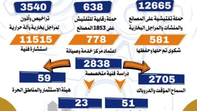 صورة الرقابة الصناعية” تشن  12665 حملة تفتيشية على المصانع