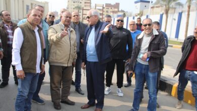 صورة محافظ الجيزة يتفقد نسب أعمال طلاء العقارات المحيطة لمحطة قطارات الصعيد ببشتيل