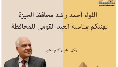 صورة محافظ الجيزة يبعث رسالة تهنئة لأهالي المحافظة  ويحيى مناسبة ذكرى استشهاد ابناء قرية نزلة الشوبك