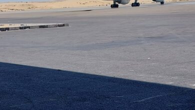 صورة مطار العريش الطائرة الرابعة والأخيرة من المرحلة الأولى للمساعدات الإغاثية العاجلة لقطاع غزة