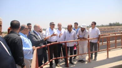 صورة محافظ الجيزة : توسعات لمحطة معالجة الصرف الصحي  بمركز منشأة القناطر