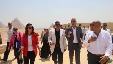 صورة محافظ الجيزة يتفقد أعمال التطوير بمنطقة أهرامات الجيزة والمنطقة الأثرية