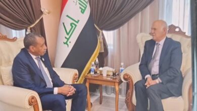 صورة وزير الموارد المائية العراقي يلتقي مدير عام المنظمة العربية للتنمية الزراعية