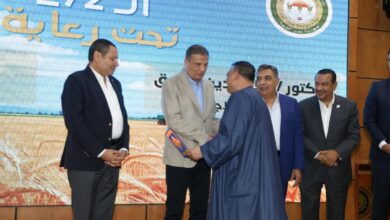 صورة وزير الزراعة ومحافظ الدقهلية ورئيسا لجنة الزراعة بمجلسي الشيوخ والنواب يشهدون فعاليات الاحتفال بعيد الفلاح