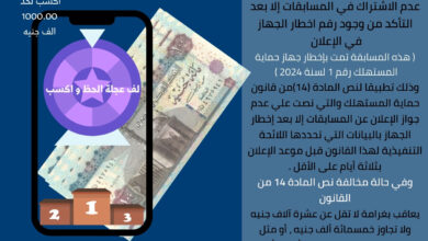 صورة جهاز حماية المستهلك يُحذر المُستهلكين من الإنسياق وراء الإعلانات الوهمية خلال موسم تخفيضات الجمعة البيضاء 